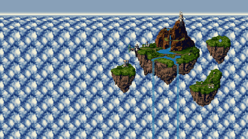 GIF do Reino de Zeal, cenário onírico e melancólico do jogo Chrono Trigger